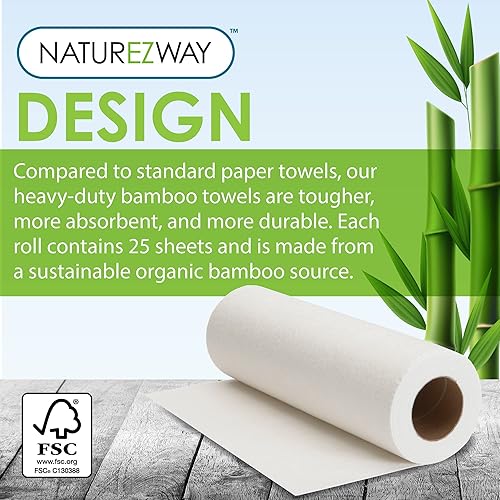 Miniatura 4 de Toallas perforadas de Bambú, 25 paños, de NatureZway