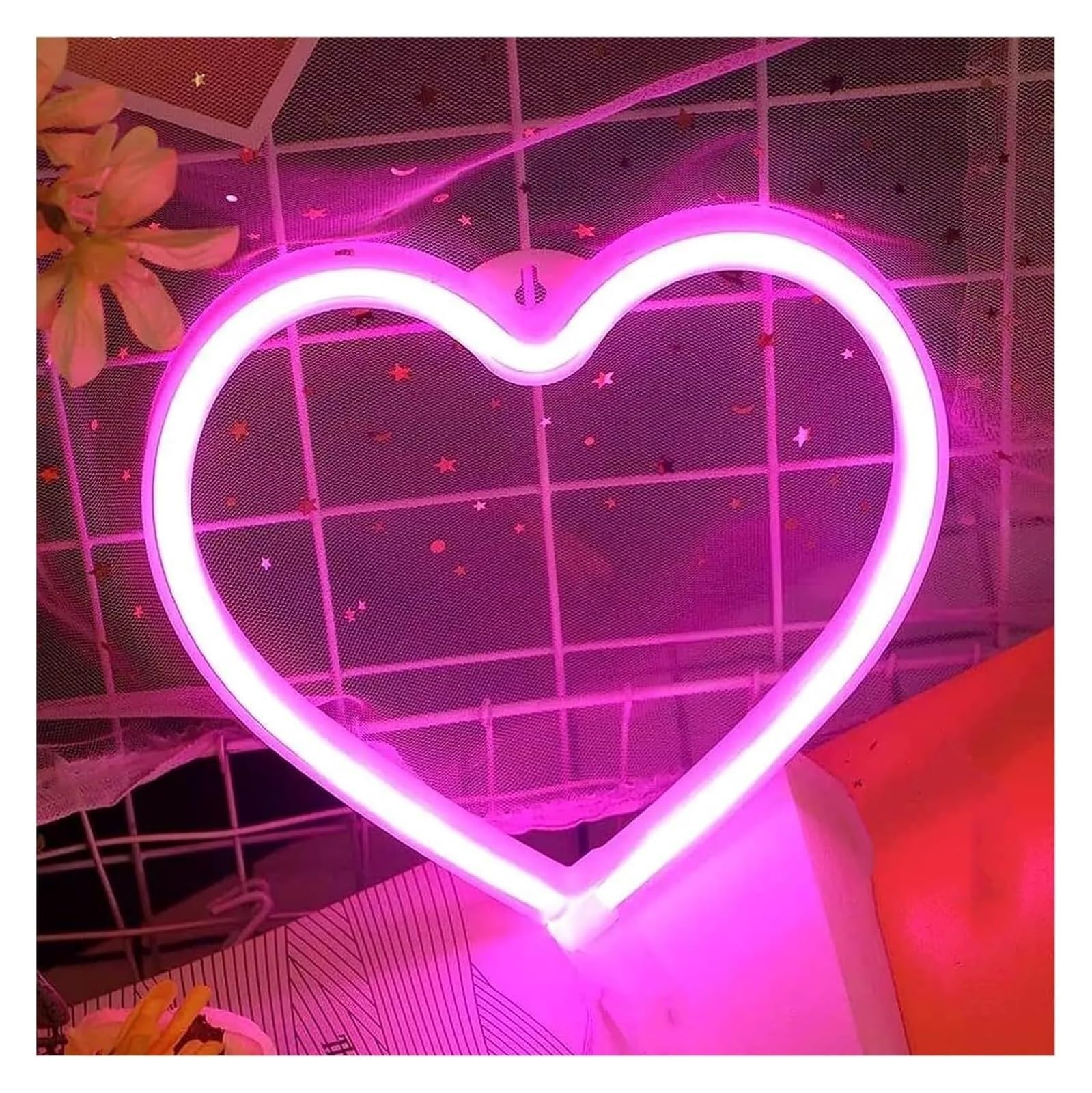 Cuore per insegna luminosa al neon alimentata per bar, camera da letto, soggiorno, casa, festa, fidanzamento, matrimonio(B)