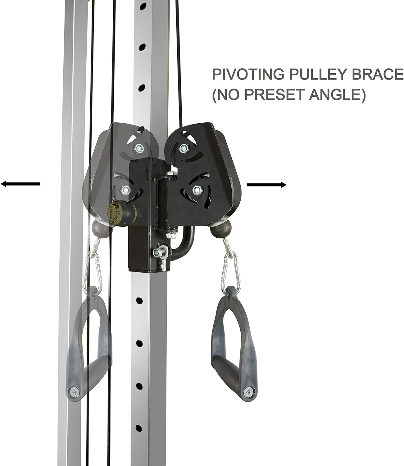HulkFit Cable Crossover Weightlifting Pulley System Multi-Function Adjustable Power Cage Attachment Accessory - Weight Plate Loading Arms, Pivoting Pulley Braces with Single Handles : Sports & Outdoors