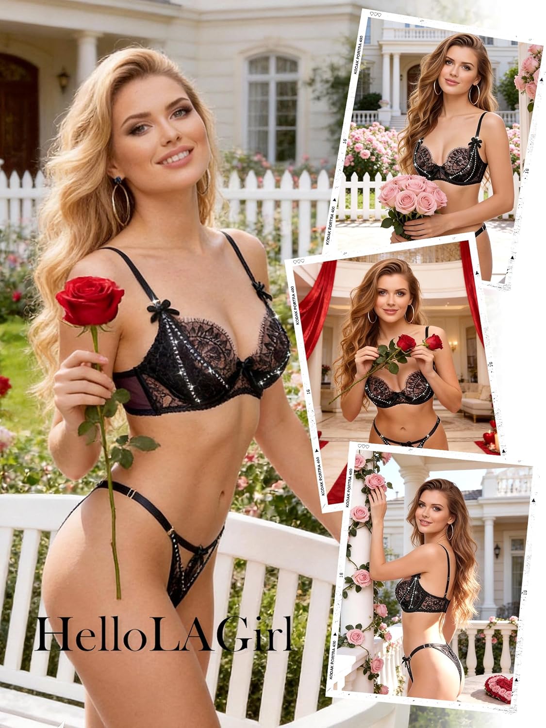 Lingerie for Women Midnight Sparkle Lace Lingerie Set - Image 2