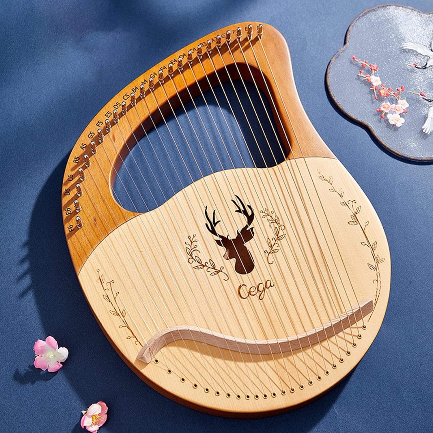 Amazon Lyre Harp ライヤーハープ楽器リラハープ 、チューニングレンチ、キャリーバッグ、手動ブック、子供のための最高の贈り物