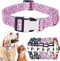 Vista 13 de Lindo collar para perros XS, pequeños, medianos y grandes, collar de nailon suave para mascotas, estampado 3D, con patrones multicolores, collares