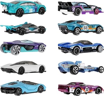 Hot Wheels 10-Pack of Toy Race Cars, Includes 1:64 Scale Corvette, Lamborghini, McLaren & Hot Wheels Originals
