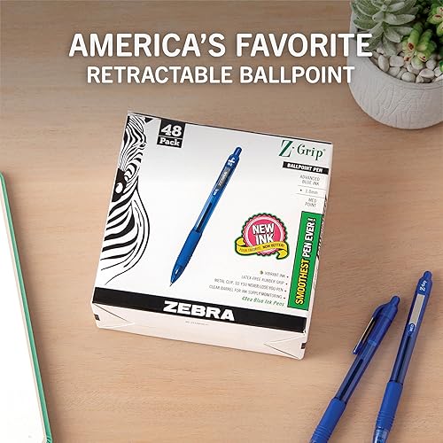 Vista 100 de Zebra Pen Z-Grip - Bolígrafo retráctil de punta media, 3/64 pulgadas, tinta negra, 12 unidades Surtido Moda A