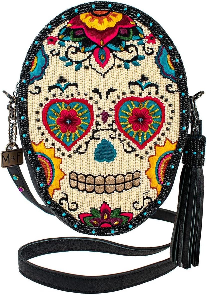 Mary Frances Sweet Calavera Leather Crossbody Sugar Skull Handbag, Multi