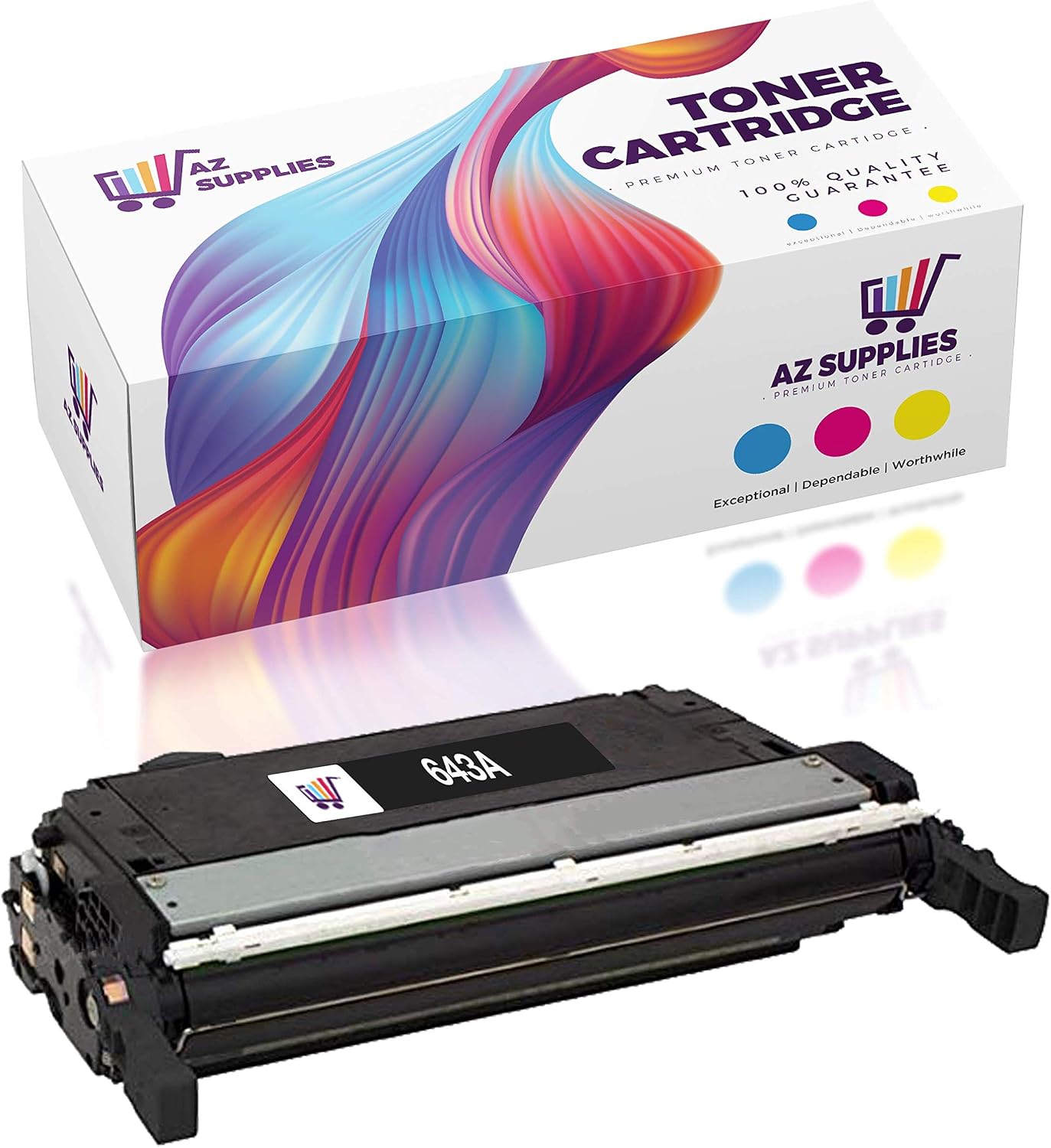 AZ SUPPLIES Compatible Toner Cartridge Replacement for HP 643A Q5950A Q5951A Q5952A Q5953A Color Laserjet 4700 4700DN 4700DTN 4700N 4700PH+ (Black)