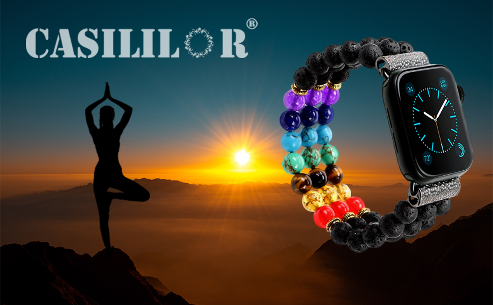 Pulsera 7 Chakra compatible con iWatch SE y Series miniatura 7