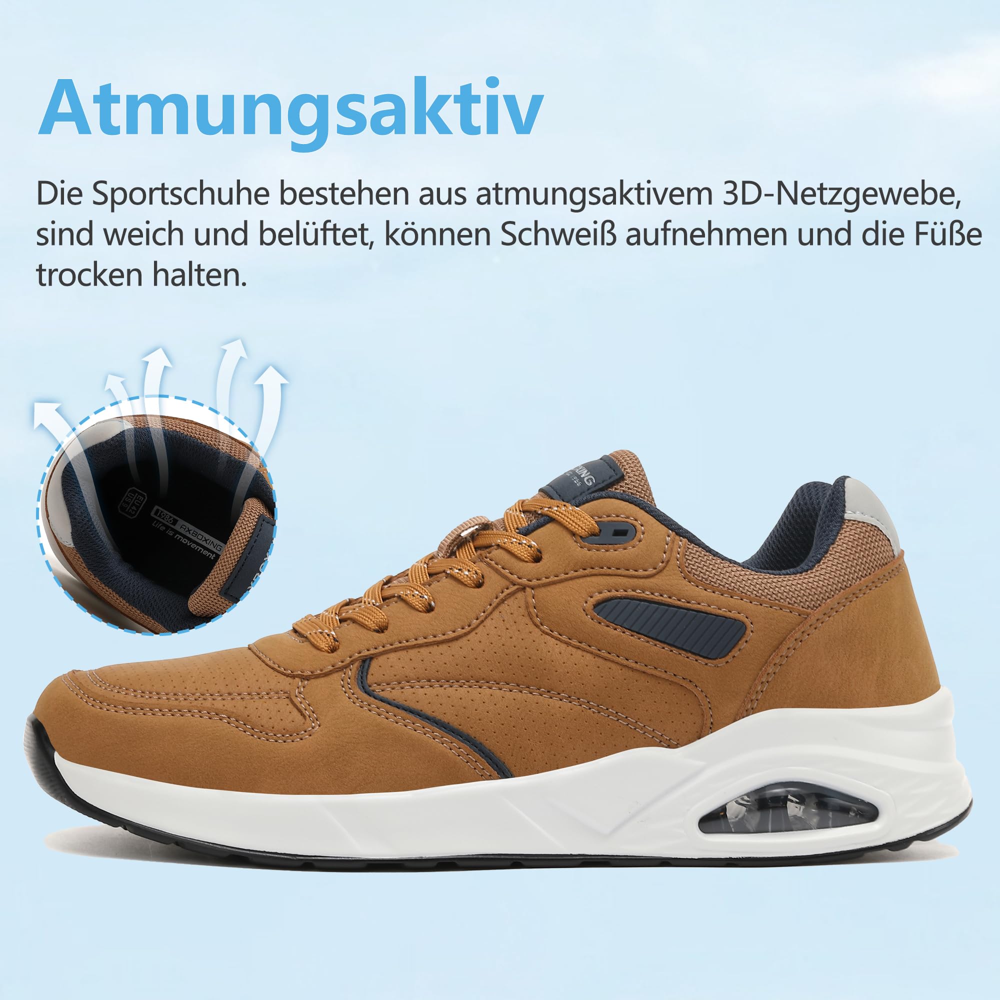 AX BOXING Zapatillas Hombre Casual Sneaker Ligera Zapatos Deportivos Transpirable Trainers Tamaño 41-46 EU
