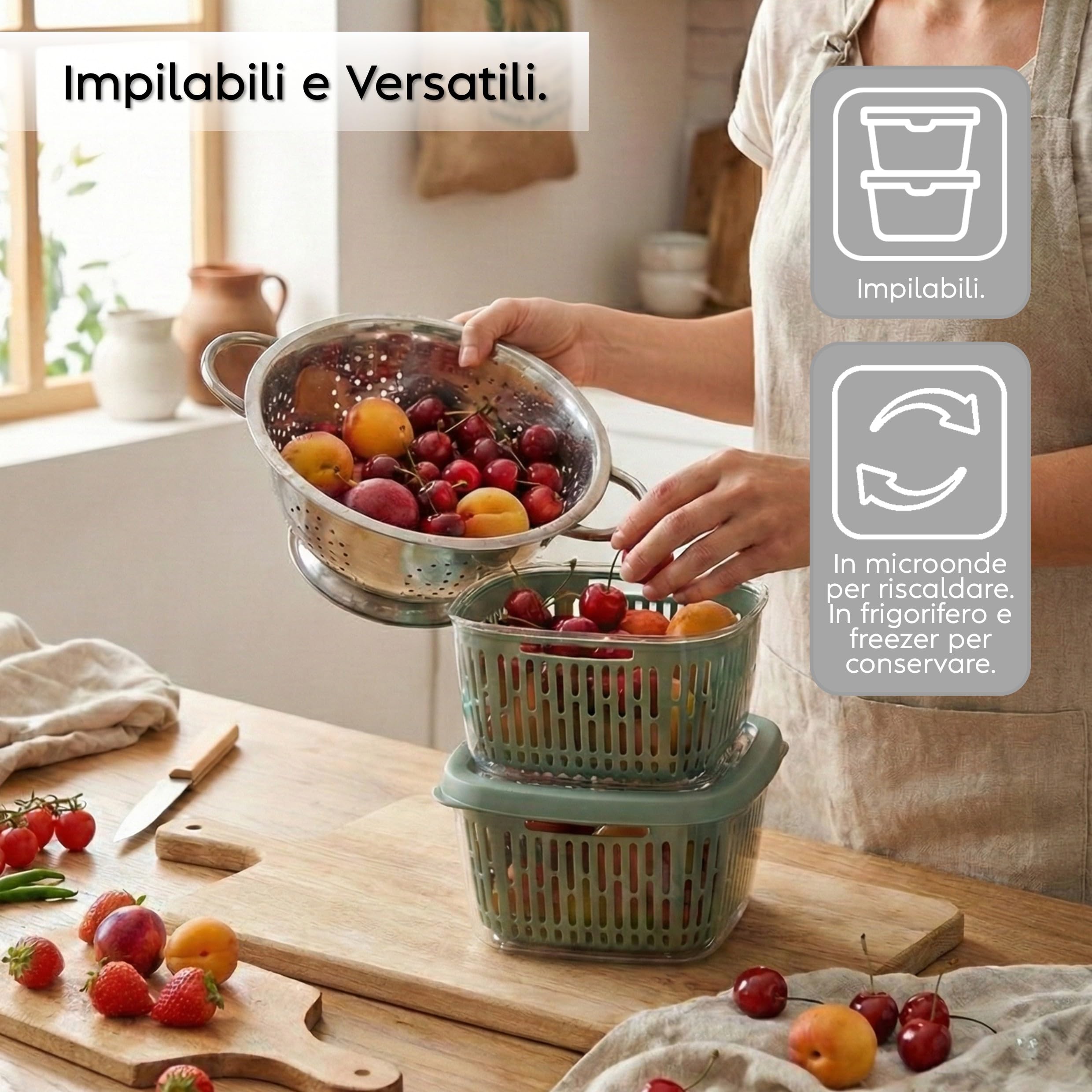 Snips Contenitore Salva Aroma 1,5L Con Griglia - Porta Affettati, Ermetico, Made In Italy, Freezer/Microonde