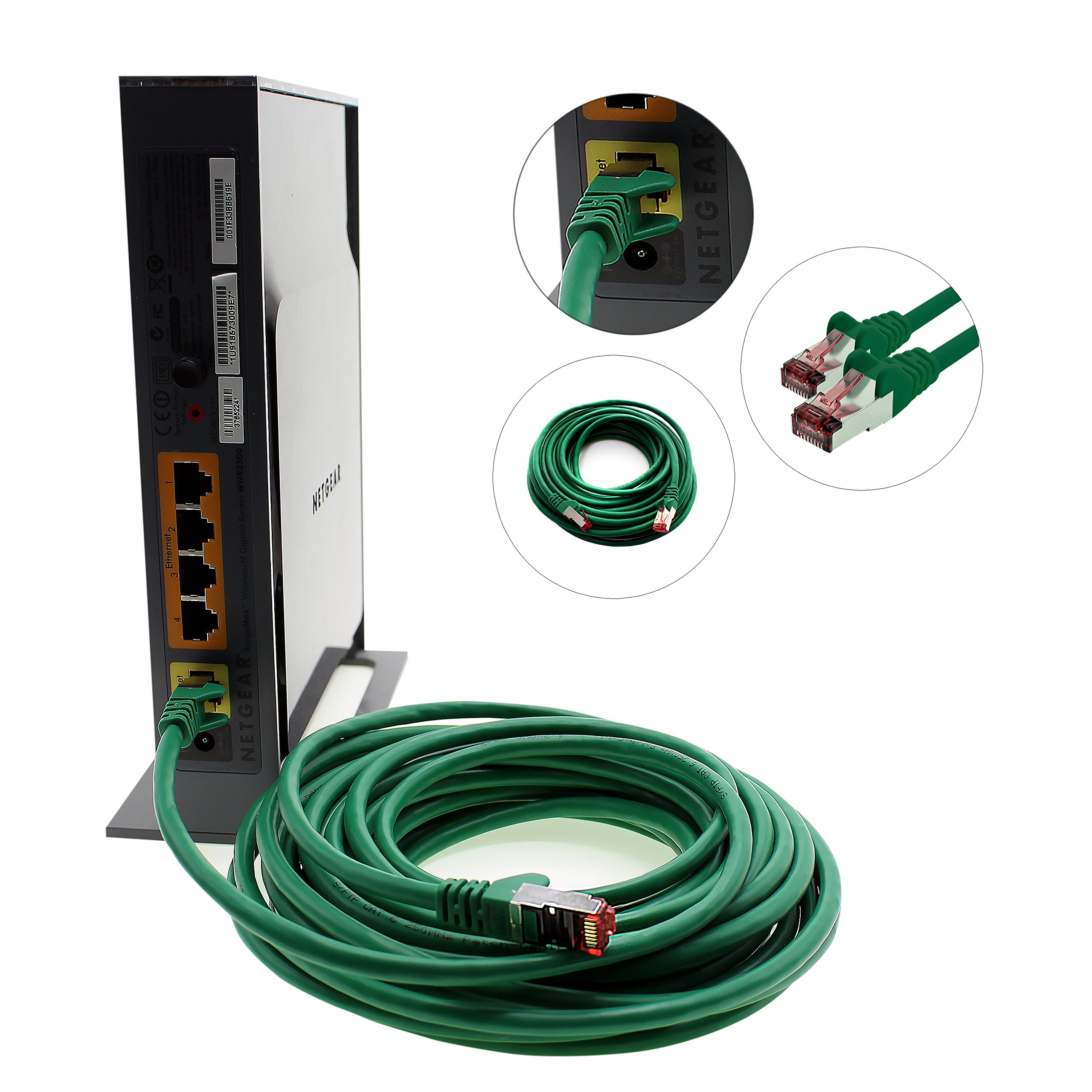 Kabel sieciowy Cat.6 2 m zielony - 5 x kabel Ethernetowy Lankabel Cat6 Lan kabel sieciowy Sftp Pimf kabel krosowy 1000 Mbit s