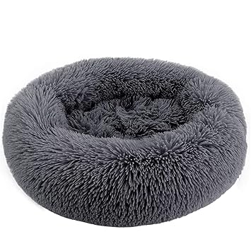 ZEJEUER Soft Washable Comfortable Pet Bed Round Nest Sleeping Sofa for Cats and Dogs GS010 (Diameter:15.7 inches (40cm), Dark Grey)