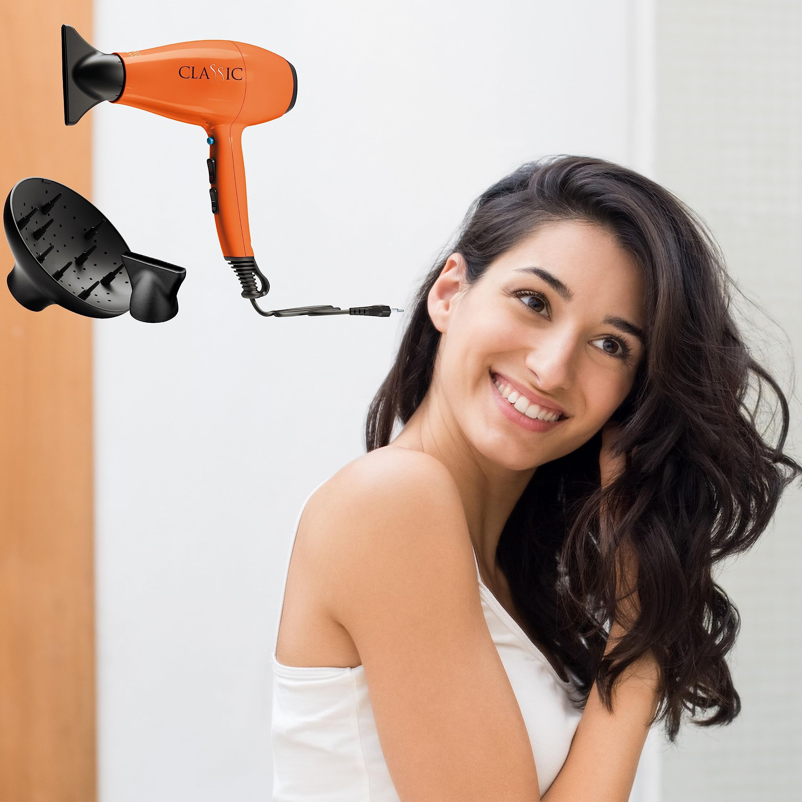 Gama Italy Professional A11.CLASSIC.AR Asciugacapelli Professionale, Arancione