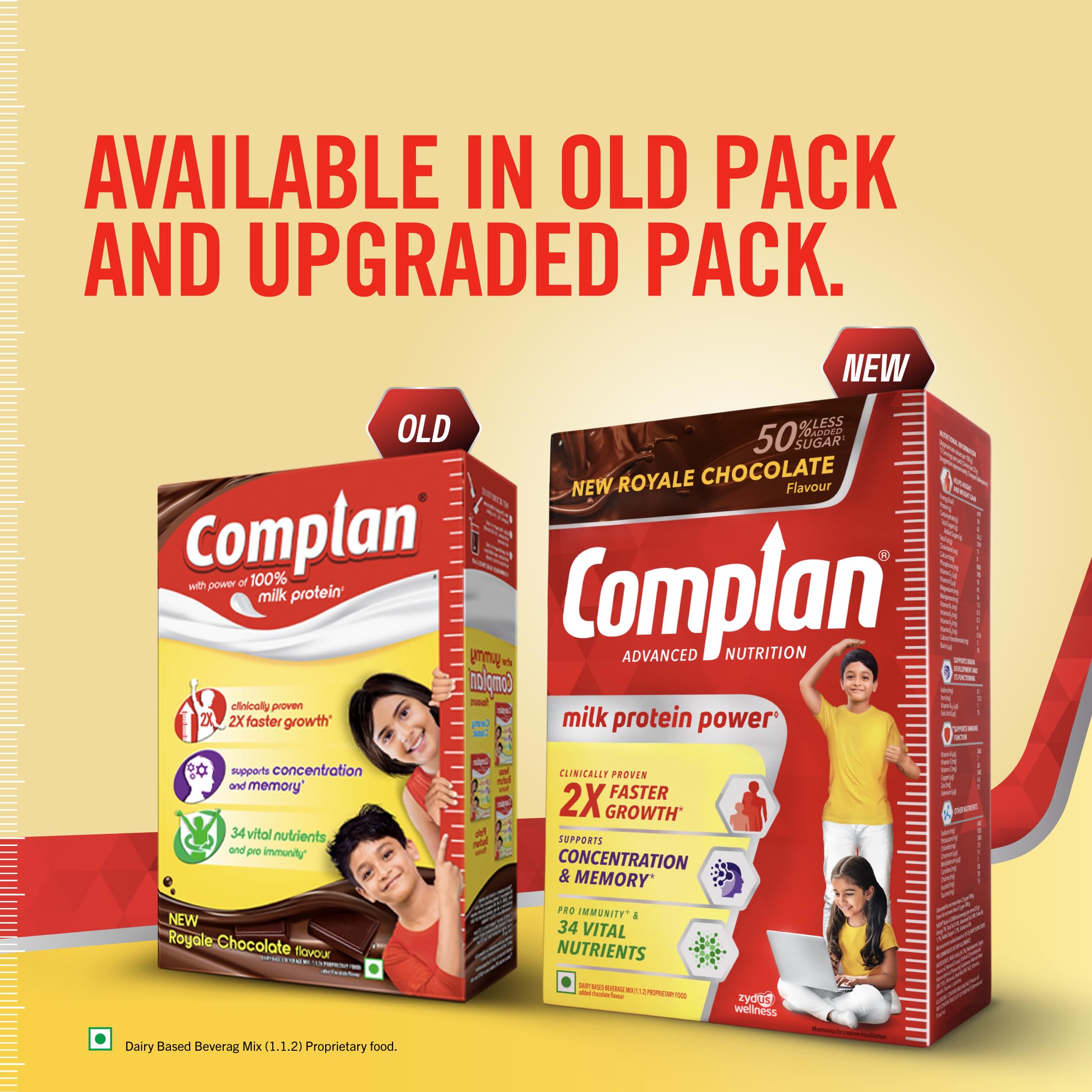 Complan Nutrition Drink Powder for Children, Royale Chocolate Flavour, 500 grams Carton|Nutrition Drink for kids with protein & 34 vital nutrients, 1 count — Amazon image 2