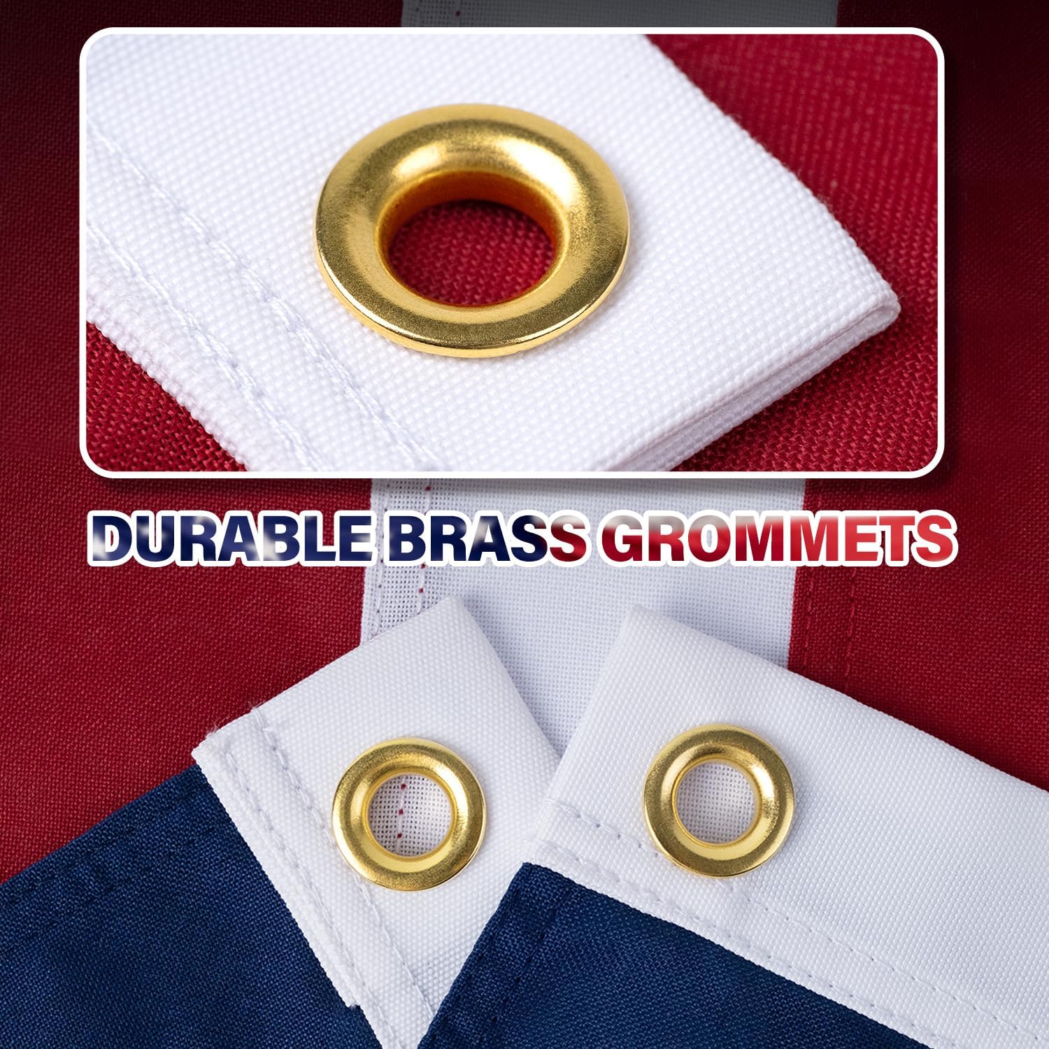American Flag 6x10 FT TearProof Series, Heavy Duty Tough Spun Polyester USA Flags High Wind for Outside Outdoor with Durable Embroidered Stars Sewn Stripes Brass Grommets - Image 4