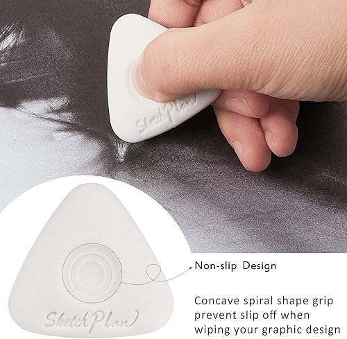 Miniatura 3 de Outus Borradores de cubo con agarre de diferentes formas, borrador de vinilo blanco para dibujo, escritura, bocetos (16)