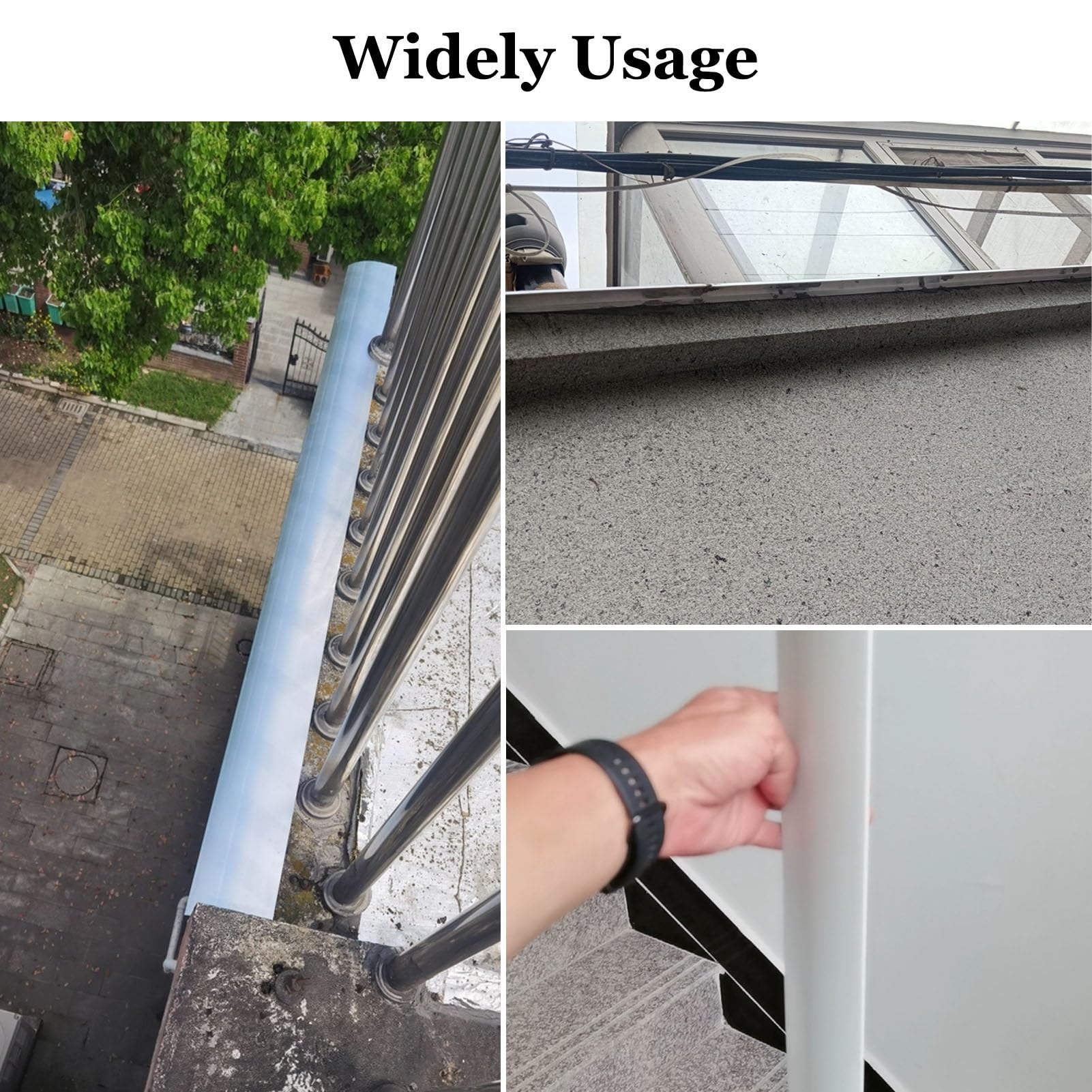Borde de Goteo Borde Exterior Antigoteo para Puerta de 1,25 m, Burlete Deflector de Lluvia para Ventana de Aluminio, Barrera Impermeable para Alféizar, Desviador de Lluvia(Black,50mm (2"))