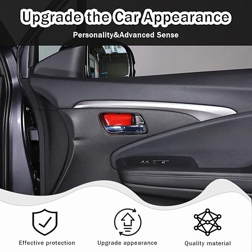 Miniatura 2 de Cubierta interior de la manija de la puerta para Honda Pilot 2016-2022, 4 piezas de material ABS de material ABS protector del marco de la puerta