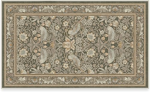 Vista 172 de RUGGABLE x Morris & Co Tapete prémium de pasillo lavable, para pasillo, cocina, entrada, sala de estar, dormitorio u oficina, con base Madreselva