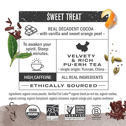 Miniatura 4 de Numi Té orgánico Pu-erh, caja de 16 bolsas de té, té negro y té orgánico Golden Chai, caja de 18 bolsas de té, té negro (el embalaje puede variar)