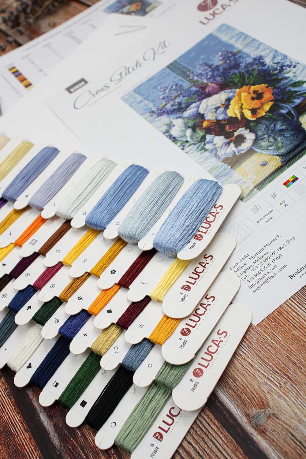 Cross Stitch Kit Luca-S - Bouquet with Pansies
