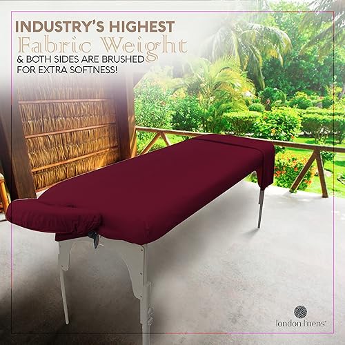 Miniatura 8 de London Linens Juego de sábanas de microfibra suave para mesa de masaje, 3 piezas, incluye funda de mesa de masaje, sábana bajera de masaje y funda