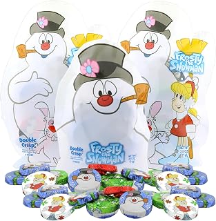 Limited Edition Christmas Frosty Chocolate Bags, Individually Wrapped Double Crisp Milk Chocolates, Stocking Stuffers Treats, 2.5 Ounces (Pack of 3) Package Style May Vary