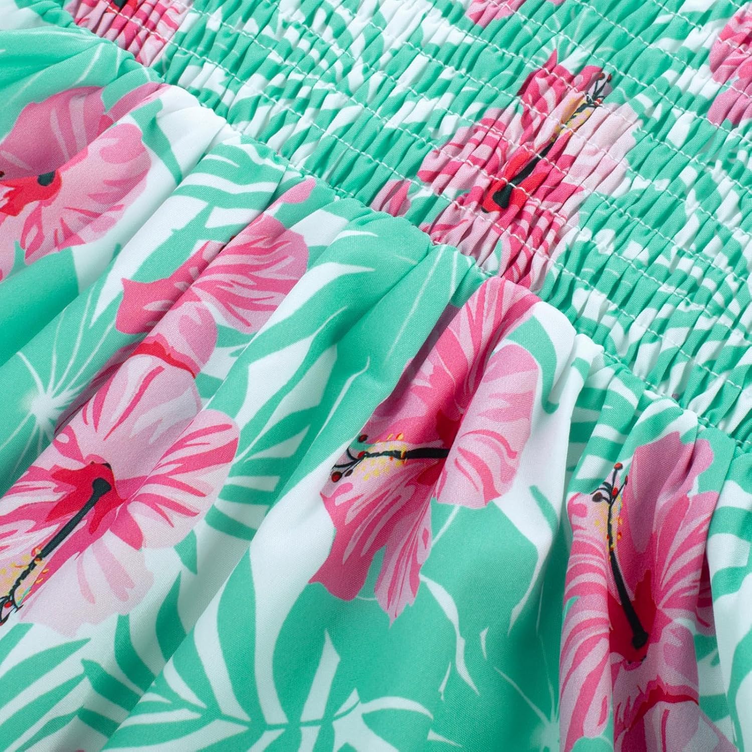 GRACE KARIN Girls Summer Dress Off Shoulder Floral A-line Midi Dress 5-14Y - Image 7