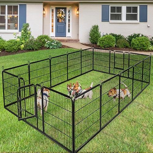 Miniatura 2 de Giantex - Corralito para mascotas con paneles 168, puerta, plegable para perros y gatos, valla de ejercicios portátil, ajustable, para uso al aire