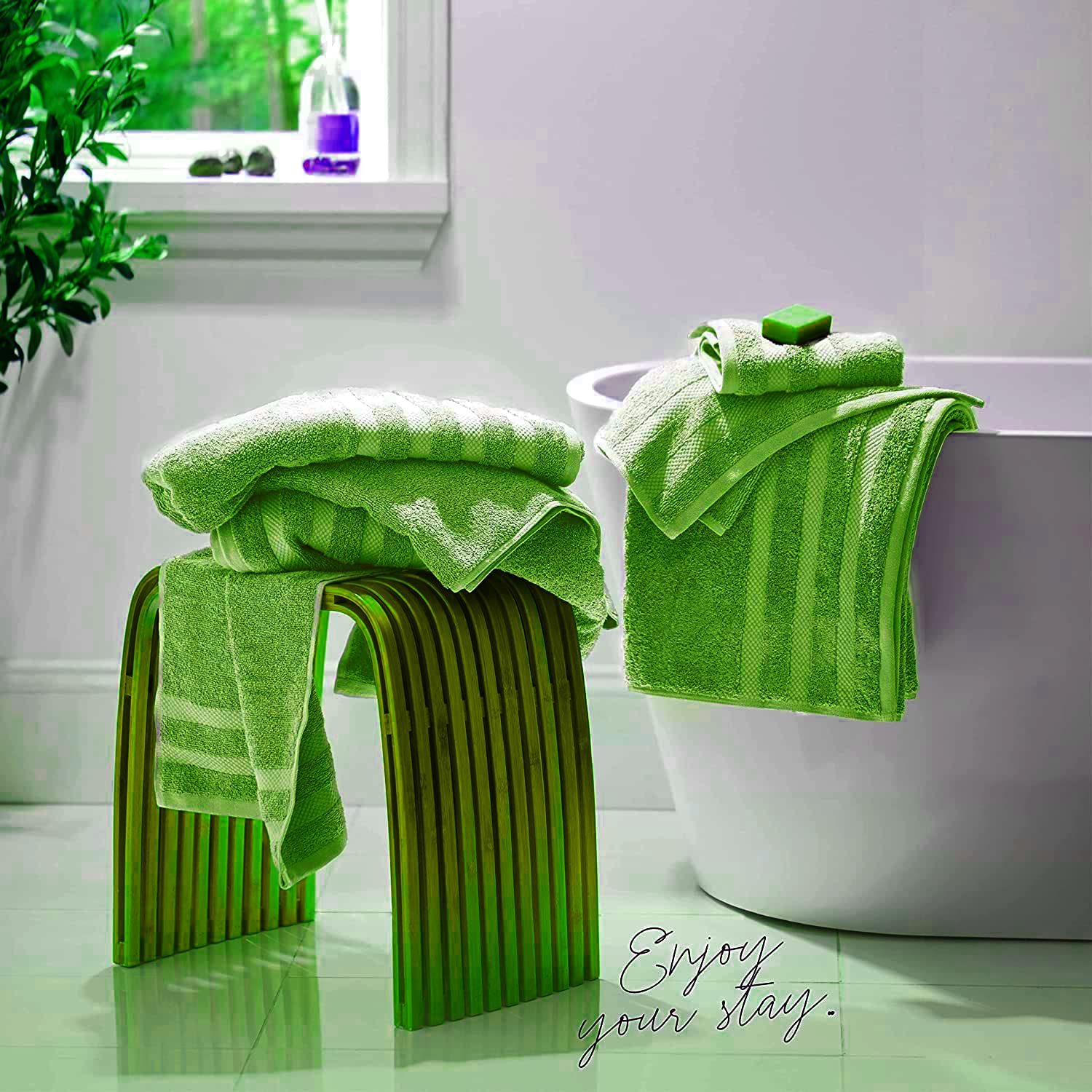 Pack of 2 Extra Large Bath Sheets (100 x 200 cm-600 GSM) Pure Egyptian Cotton Big Body Wrap Bath Sheet Towels for Bathroom,beach - Image 4
