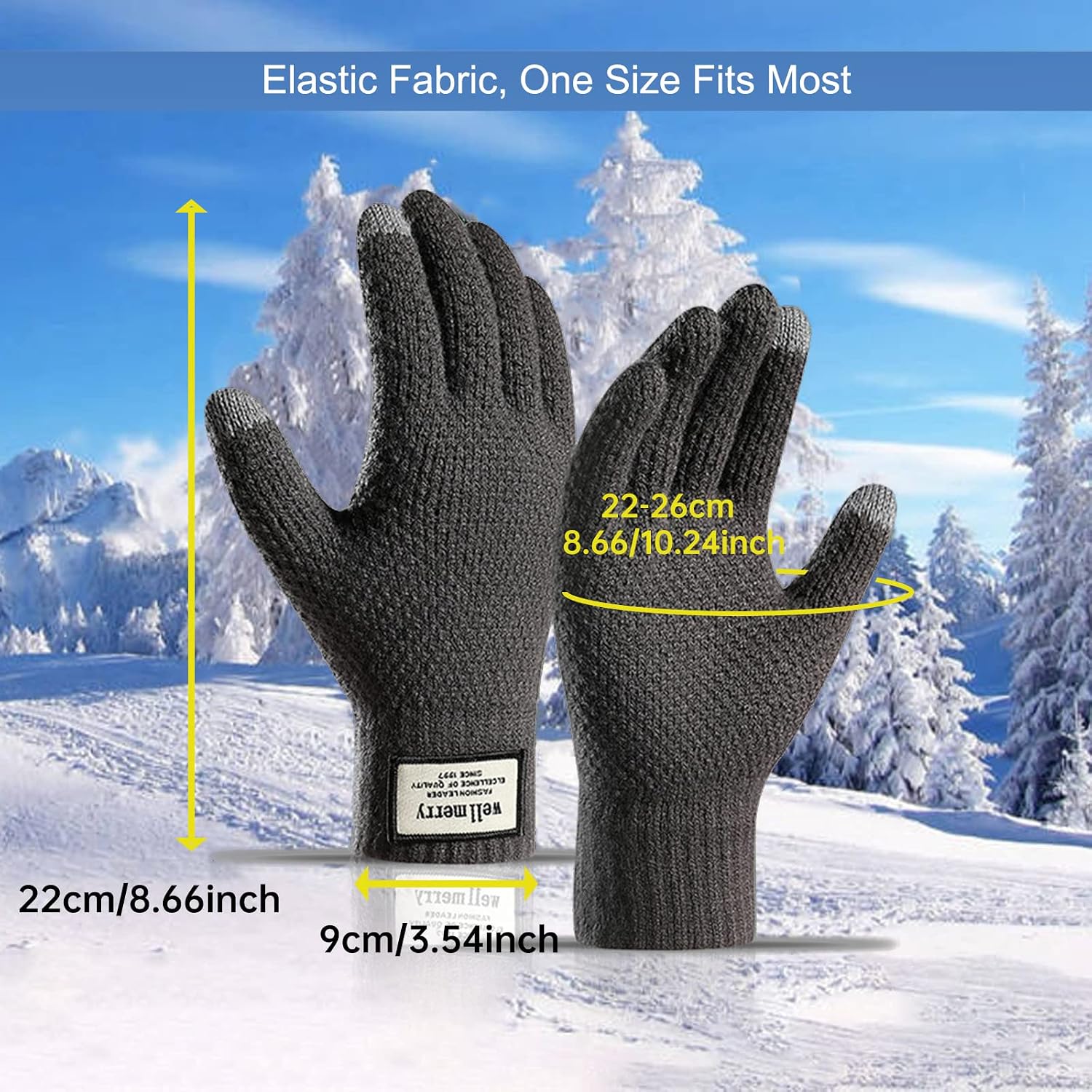 Long Keeper Winter Touchscreen Gloves for Women Men Touch Screen Texting Soft Knit Warm Stretchy Gloves
