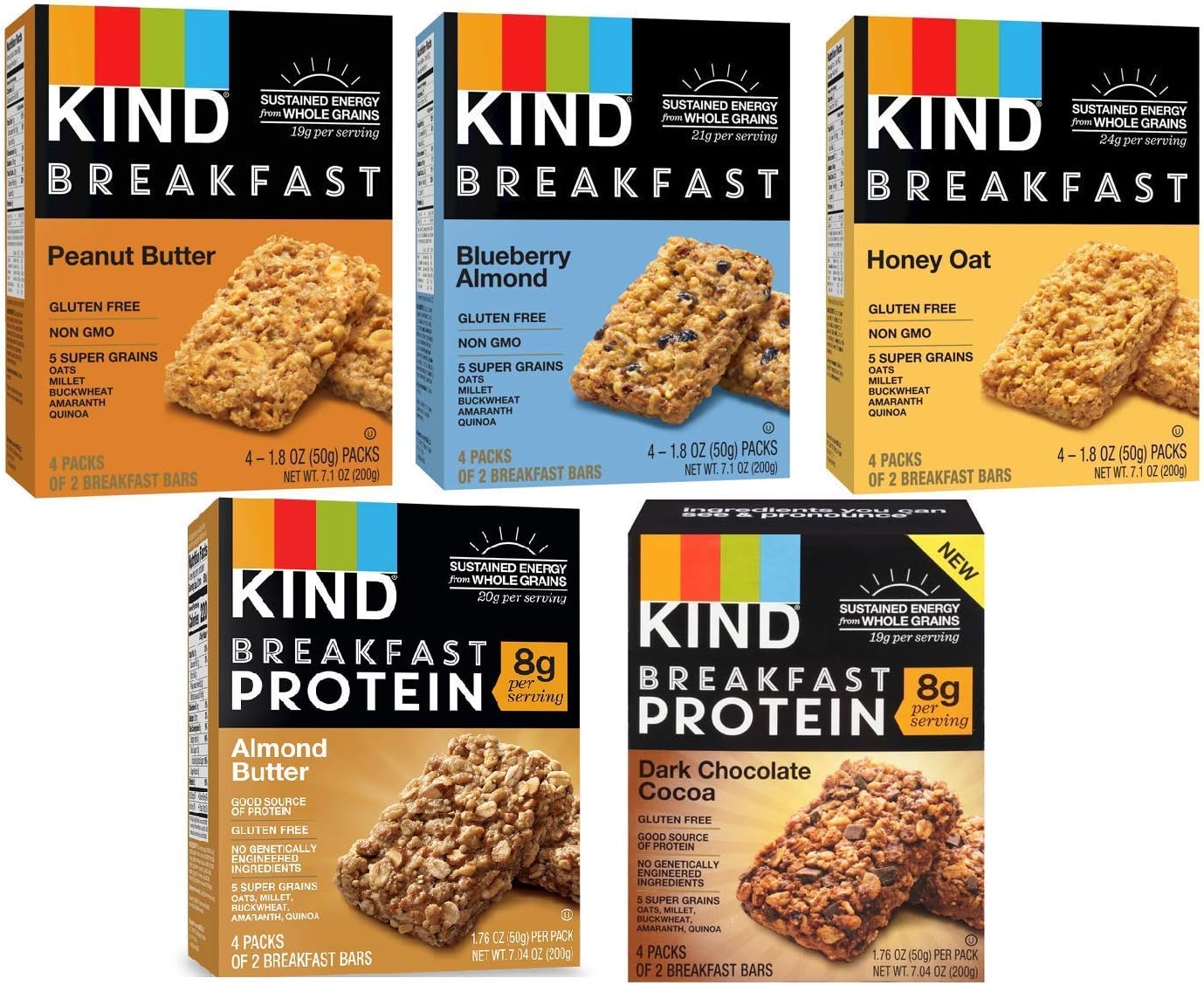 Breakfast Bars, Variety Packs (5)