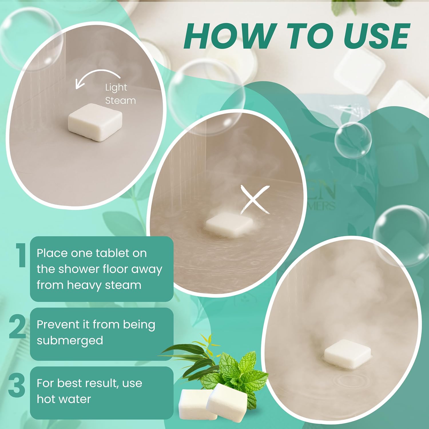 REVIV Shower Steamers Aromatherapy – 15 Long-Lasting Eucalyptus & Mint Shower Bombs for Stress Relief and Sinus Support – Self Care Spa Gifts for Women & Men – Valentine's Day Gift - Image 5