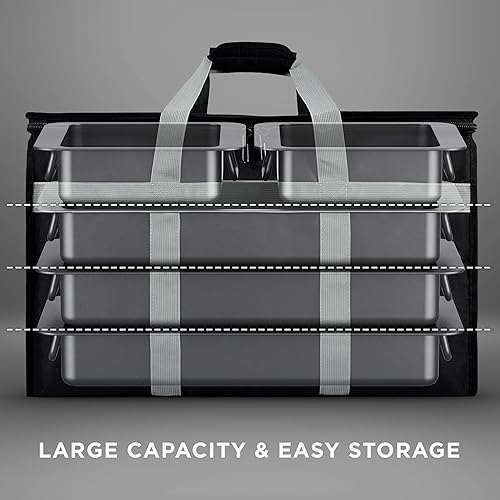 Miniatura 4 de Dodin Delivery Bolsa aislada para entrega de alimentos - 23 x 14 x 15 pulgadas - Interior resistente al agua - Ideal para catering comercial - Bolsa