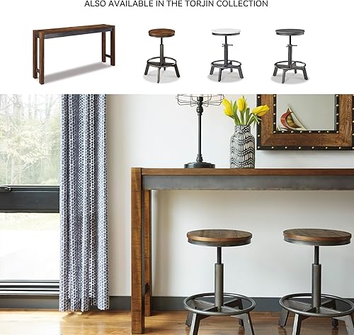 Miniatura 6 de Signature Design by Ashley Torjin Taburete industrial de altura de mostrador, 2 unidades, gris