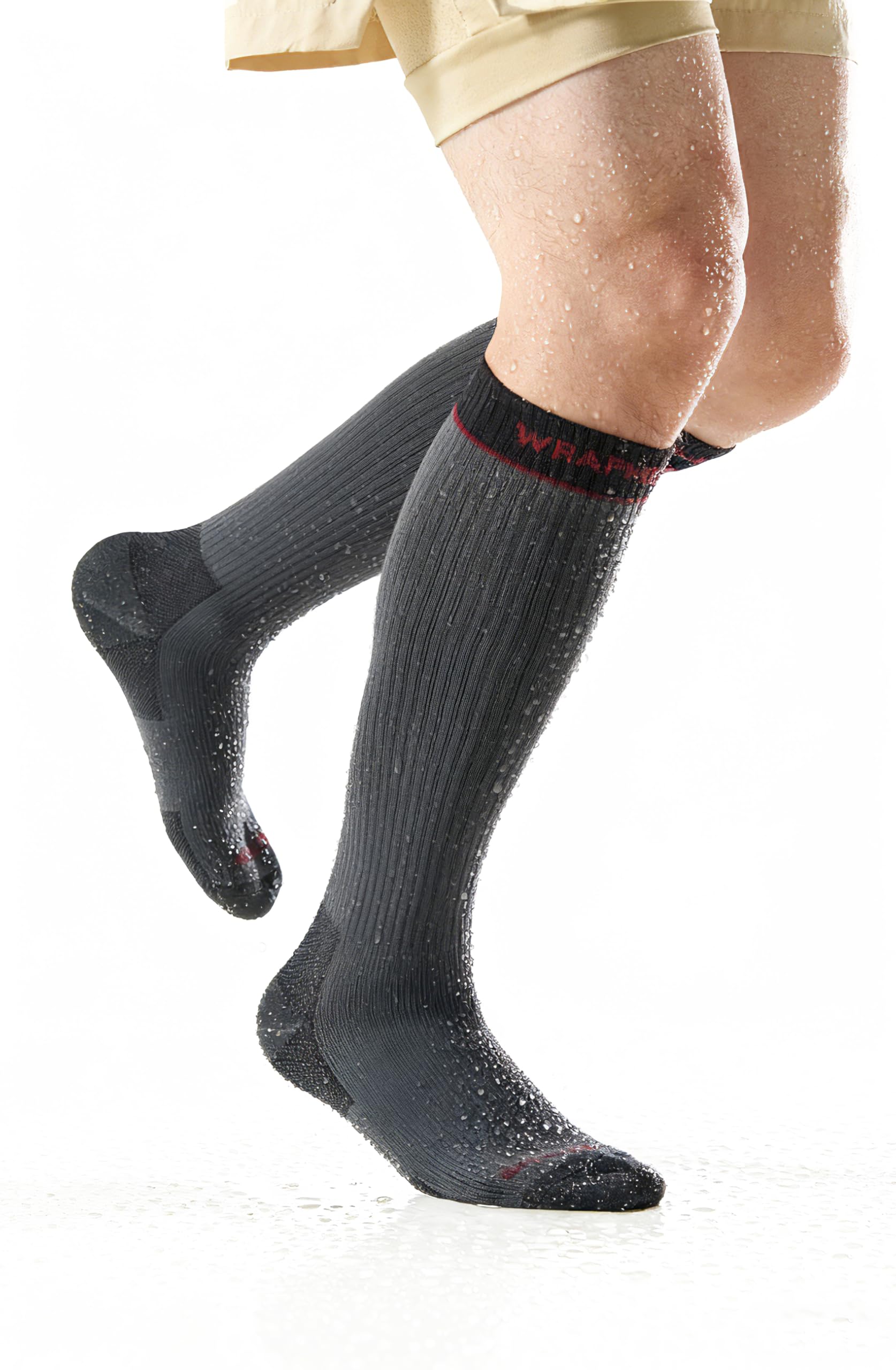 Chaussettes hautes imperméables avec laine mérinos, chaussettes de randonnée thermiques à trois couches, chaussettes d'hiver coupe-vent pour la marche, les voyages et par temps froid