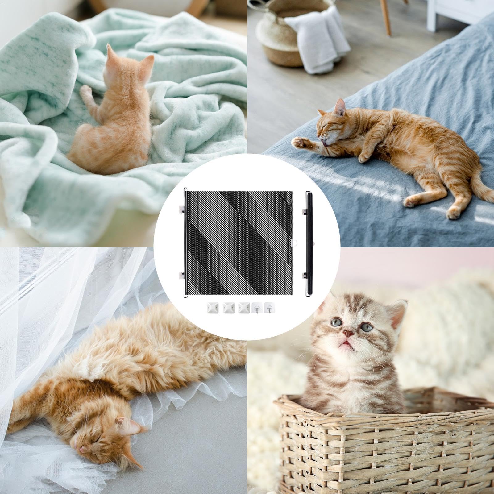 Cancello per cuccioli da interno, porta retrattile ed espandibile per animali domestici, facile da installare, barriera portatile per gatti, recinzione divisoria anti-salto per porta, scale, balcone