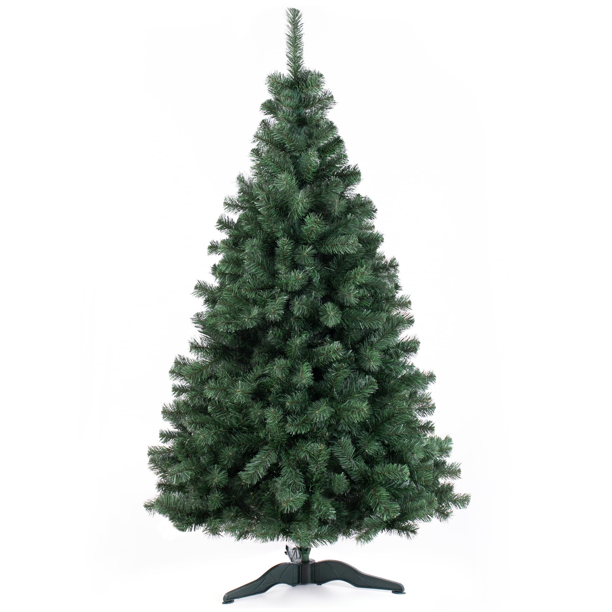 DecoKing Künstlicher Weihnachtsbaum 180 cm TESTSIEGER - Naturgetreu, dichte Zweige Ø 105 cm | 10 Jahre Garantie | Einfach aufzubauender Christbaum | Tannenbaum künstlich Premium | Made in EU | Lena