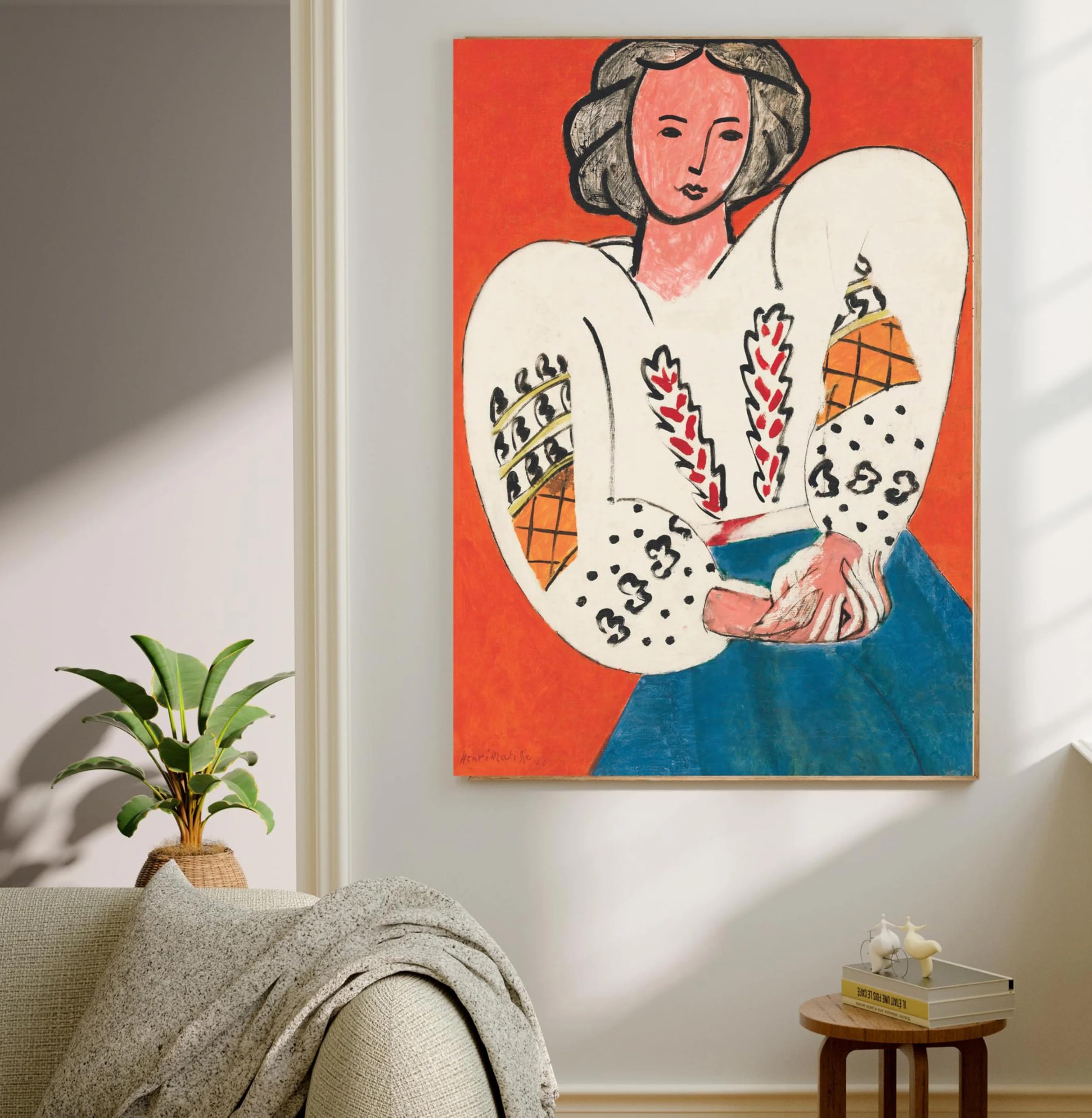 LTjiajuypd Retro Abstract French Henri Matisse Female Portrait Art Posters Prints Canvas Painting Wall Art Picture Living Room(70x110cm/Frameless)
