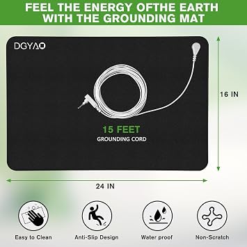 TUOB Grounding Mat for Bed, Earth Connected Therapy Grounding Pad Benefit for Improving Sleep, Relieving Pain and Stress, Healthy Therapy Grounding Mattress at Home and Office with Grounding Cord