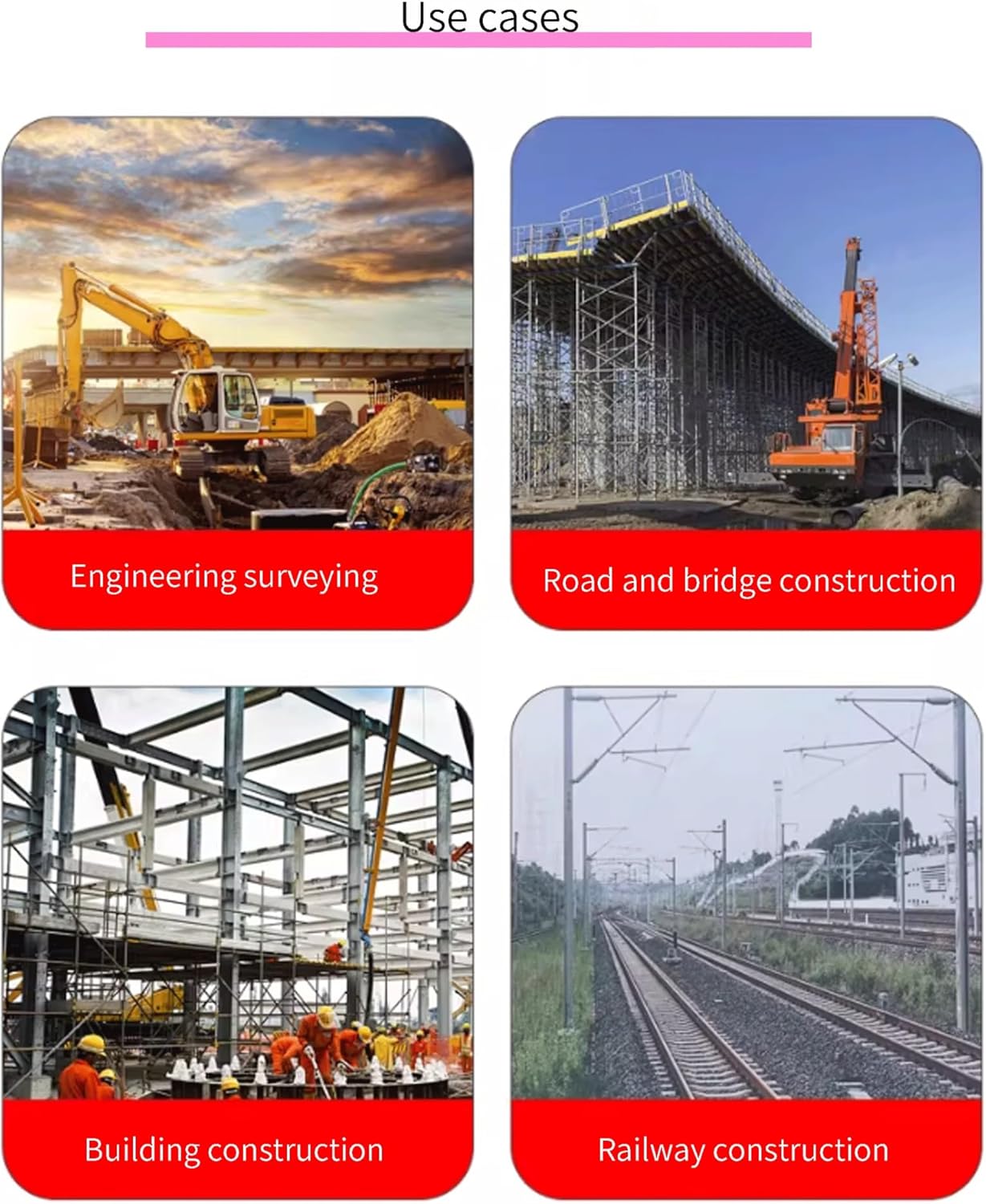 Heavy-Duty Aluminum Survey Pole, 200cm/78in Thick Alloy Total Station Prism Rod for Land Surveying, Durable Red Color, Ideal for Professionals