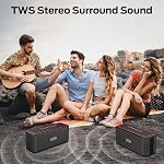 Monster Choc Pro Haut-parleur Bluetooth avec Baldric, 80W Haut-parleur avec basse profonde, haut-parleurs sans fil portable avec TWS, Long temps de jeu & Imperméable pour extérieur / intérieur, Supports AUX/TF Carte/USB Audio