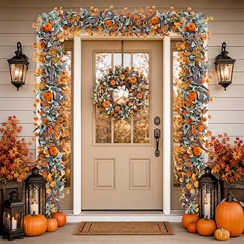 Waipfaru 6FT Fall Eucalyptus Garland for Mantle Fall Decor
