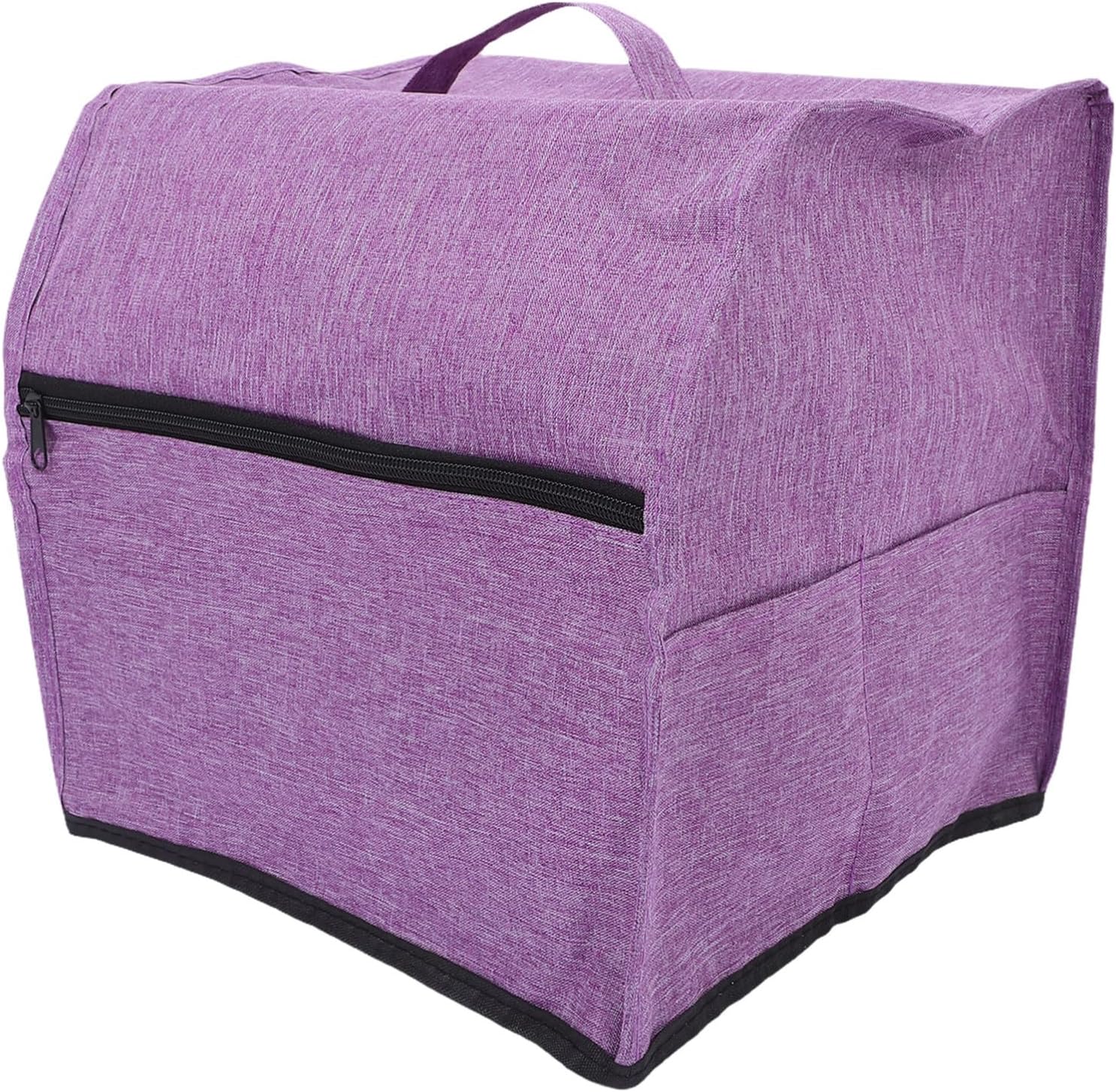 Sewing Machine Dust Cover and Tool Bag with Side Storage Pockets Portable Reusable Oxford Cloth Sewing Machine Carrying Case with Handle Purple 31.5×29×28.5cm