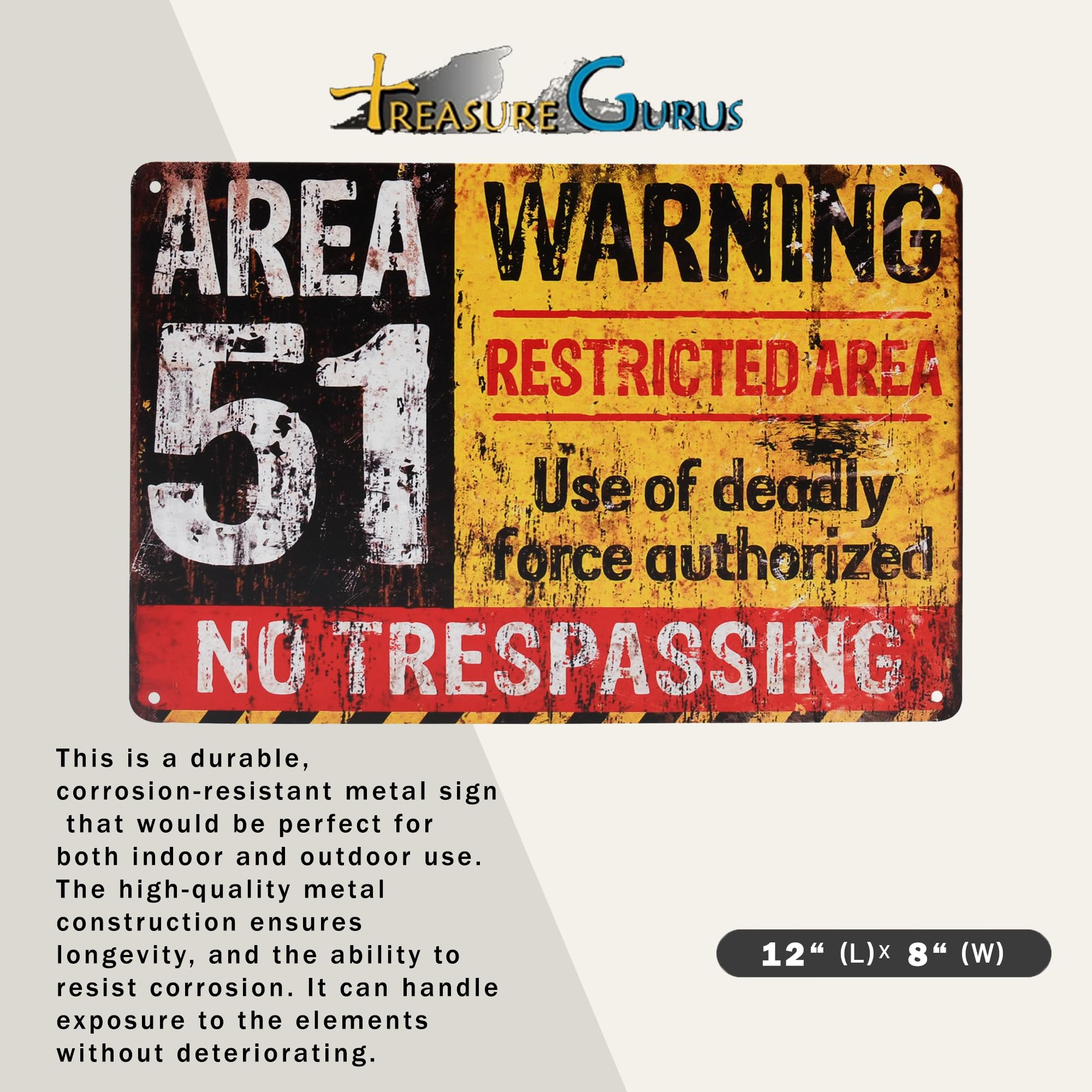 Amazon.com: Funny Metal Wall Decor Signs - Area 51 Warning