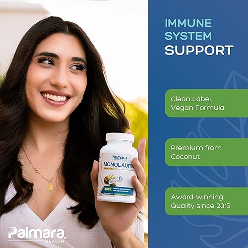 Miniatura 4 de Palmara Health Monolaurina premium de 1,200 mg por porción (paquete de 2 (200 cápsulas))