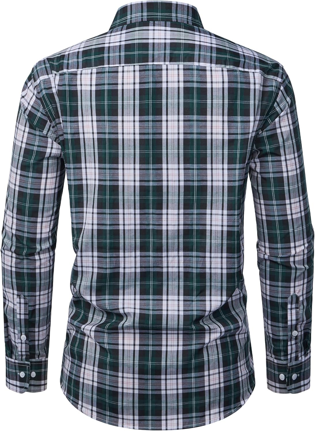 Alimens & Gentle Mens Long Sleeve Dress Shirt Button Down Shirts with Pockets Regular Business Office Casual Plaid Shirt - Image 3