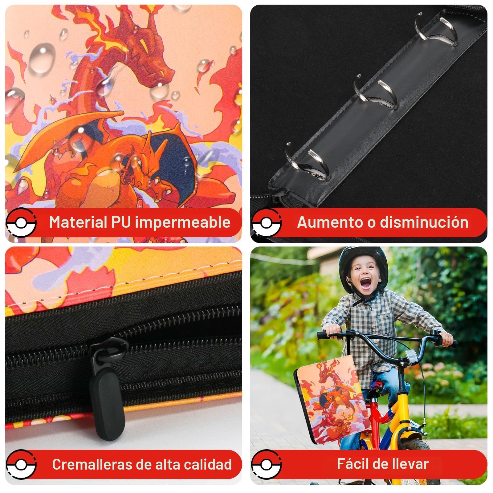Album de Cartas Coleccionables, 50 Páginas 900 Bolsillos Album para Cartas con Cremallera, Carpeta de Tarjetas de PU Impermeable, Regalo para Niños