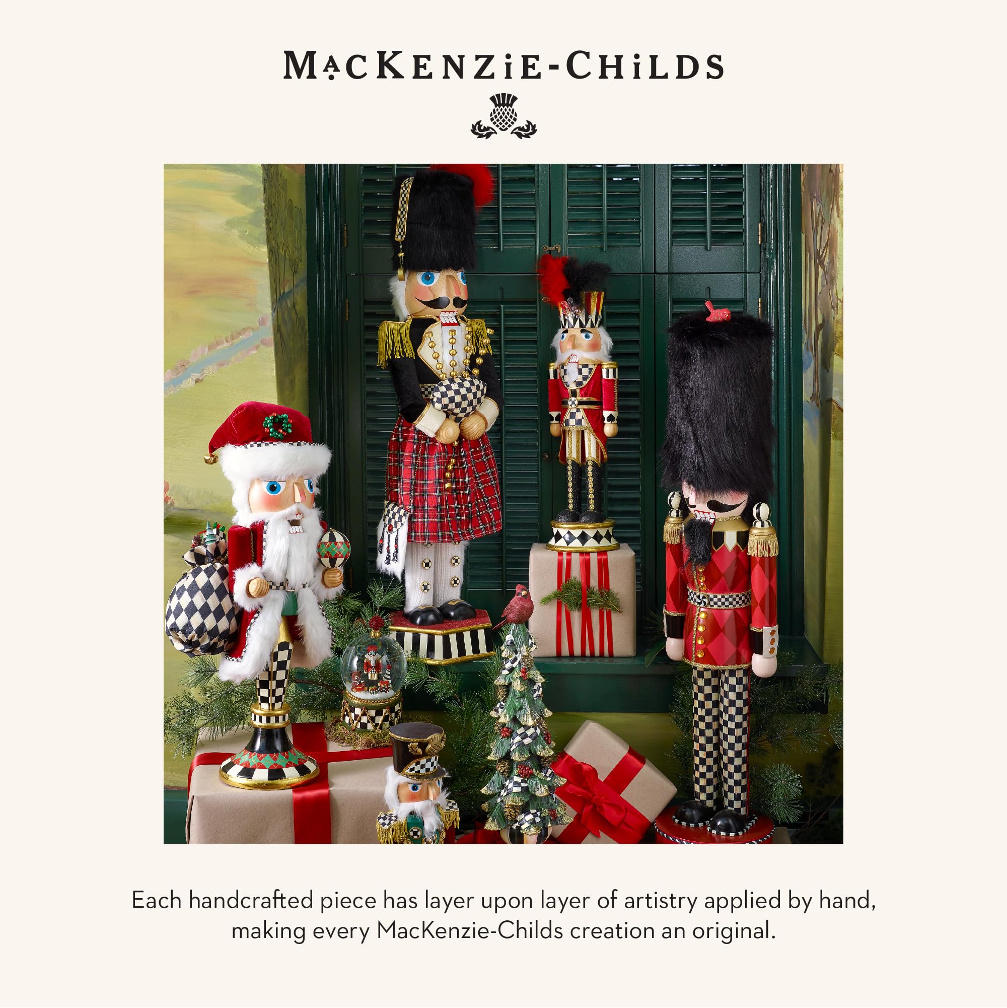 MACKENZIE-CHILDS Decorative Nutcracker Figurine, Wooden Nutcracker