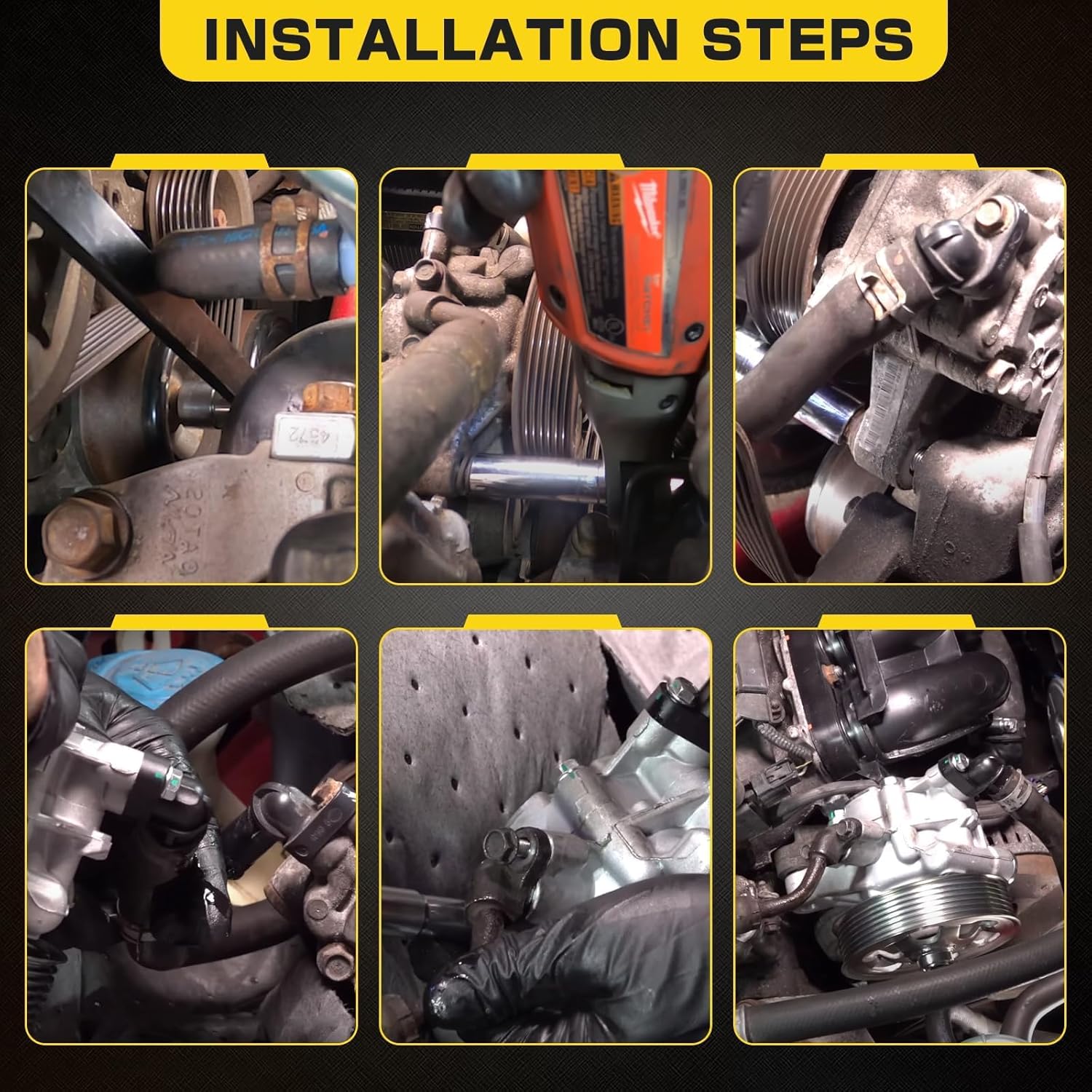 Power Steering Pump with pulley compatible with Honda Accord 2.4L 2008 2009 2010 2011 2012 Replace 21-5495 56100R40A03 power assist pump vane pump