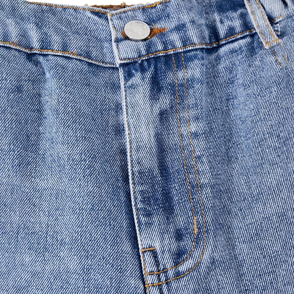 Nivne Tco Tween Boys Wide-Leg Jeans Casual Blue Trousers Zipper Fly Baggy Denim Pants with Pockets Kids Cool Clothes - Image 3